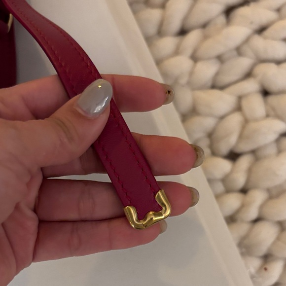 Burberry Red Shoulder Bag with Gold Accent - Picture 11 of 11